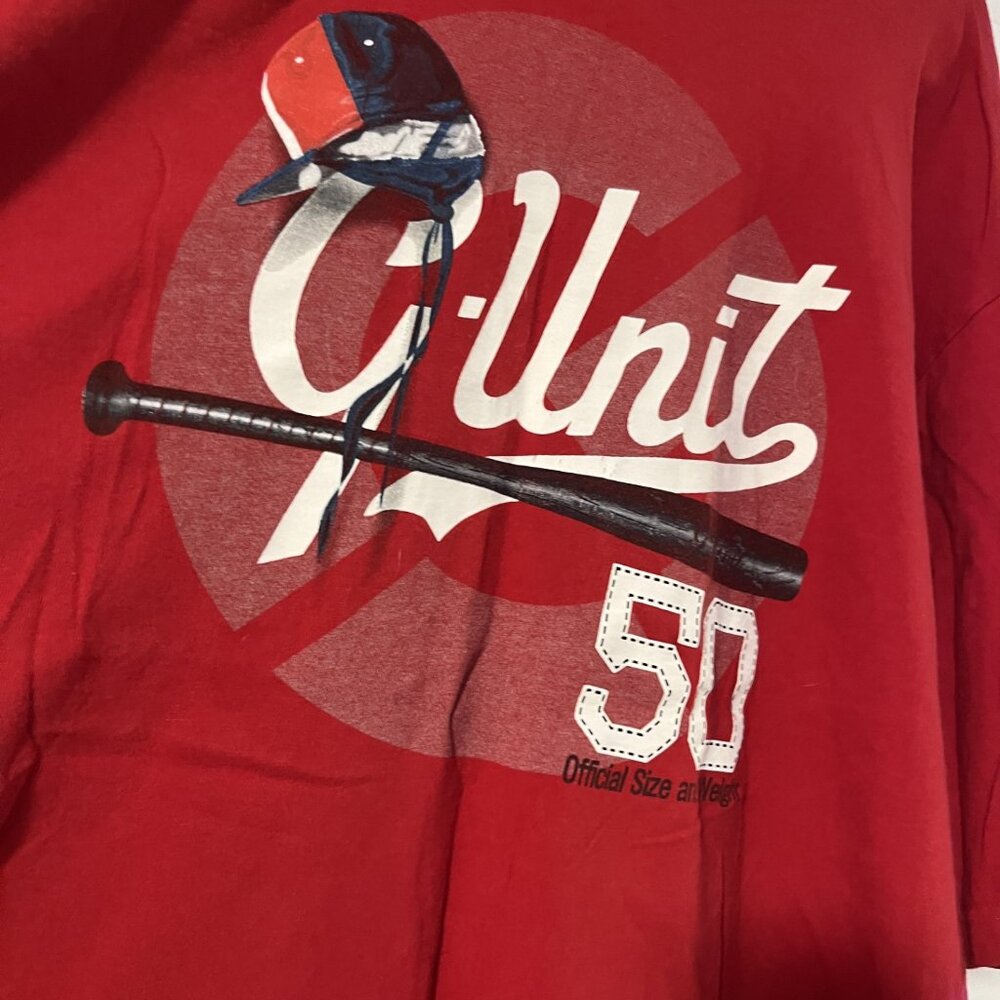 Y2K Vintage G-Unit (50 Cent) Official Graphic T-Shirt Men 2XL Red Oversized